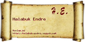 Halabuk Endre névjegykártya